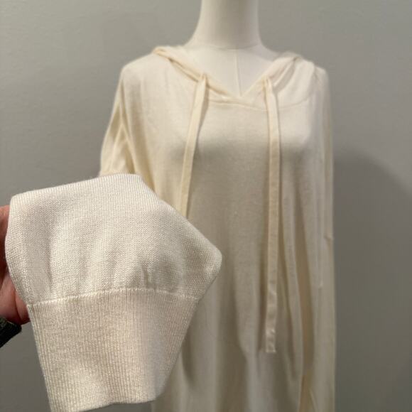 Members Mark Luxury Knitwear Cashmere Blend Light Hoodie Cream Women XXL Soft - Picture 3 of 7